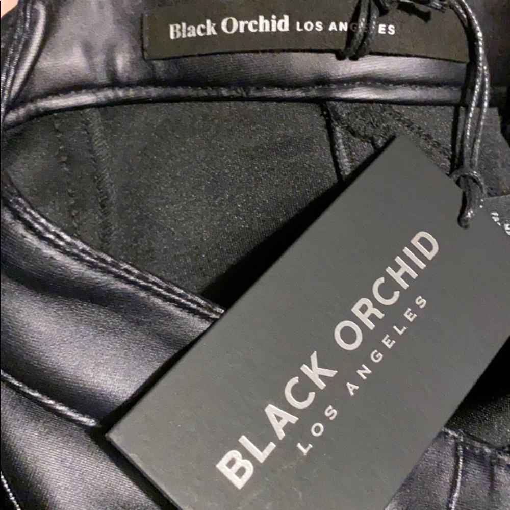 Revolve | Black Orchid | Black Moto Biker Pants 27 - Picture 4 of 4